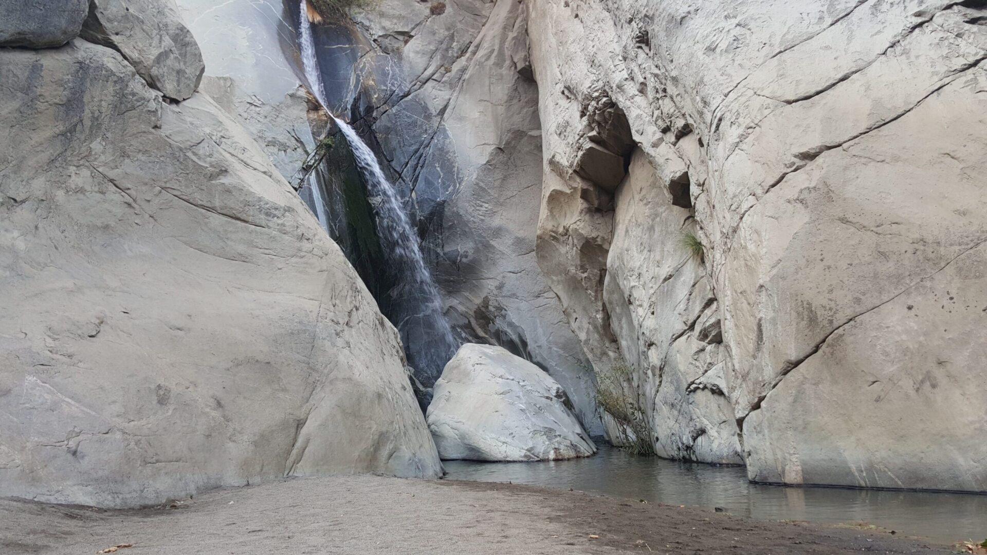 running waterfall in Tahquitz Canyon