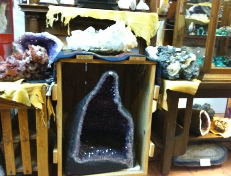crystals on display