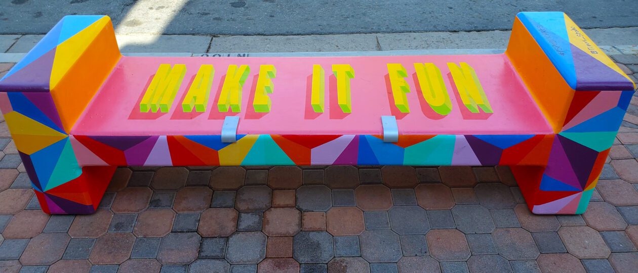 Travis Studio Make It Fun colorful bench