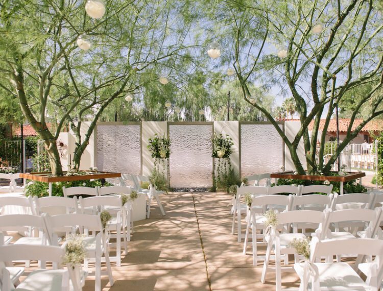 chairs set up for wedding ceremony