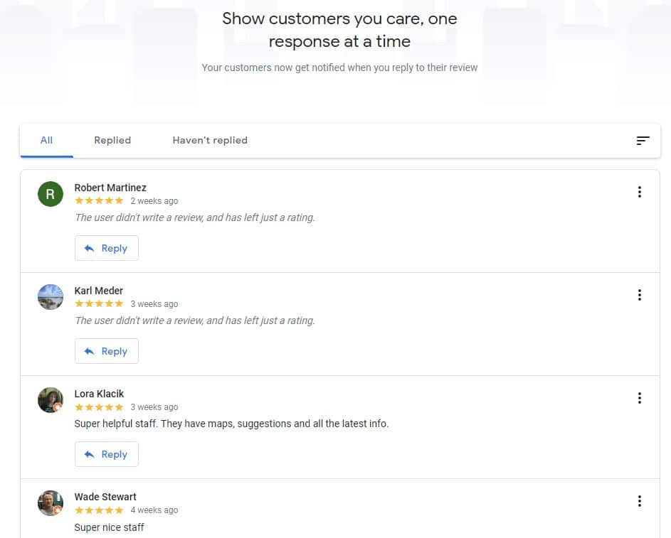 Google Business Profile Manager reviews
