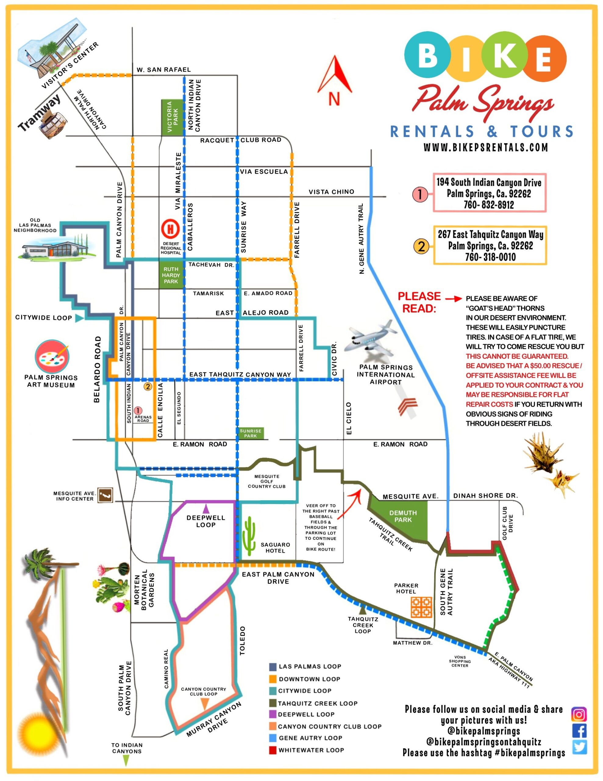 Bike Palm Springs map.