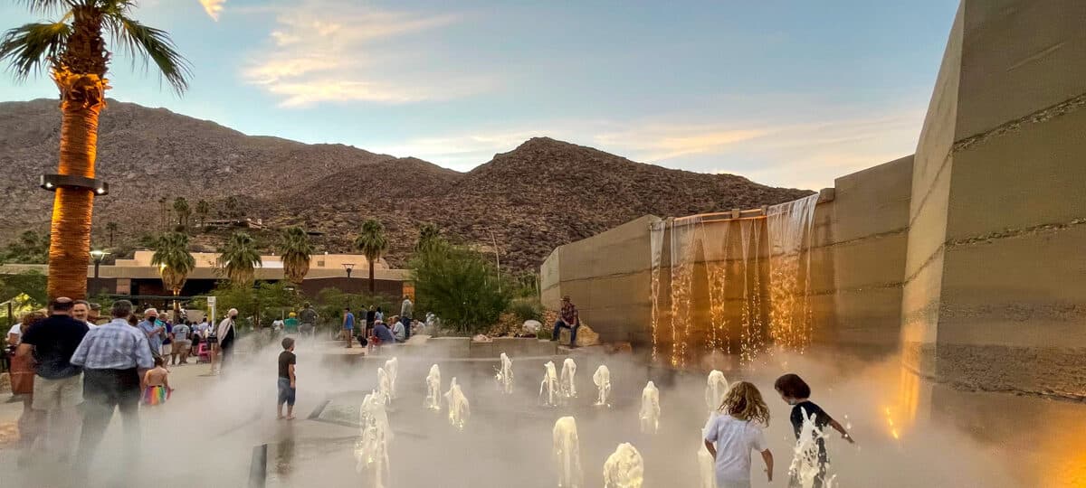 Palm-Springs-Downtown-Park-Evening-Fountain