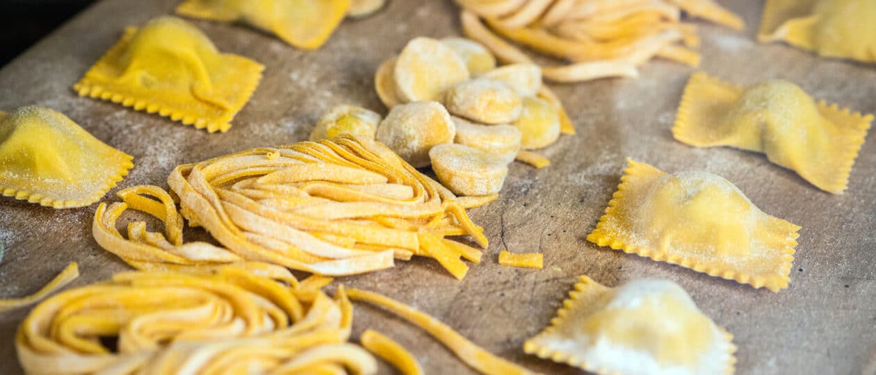 Handmade pasta and ravioli