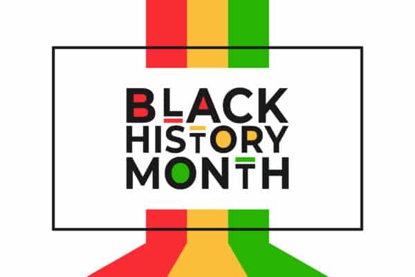 Black History Month banner. Vector illustration of design template for national holiday poster or card. Annual celebration in february in USA and Canada,