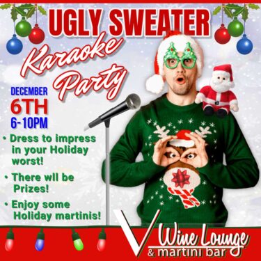 Ugly Sweater Karaoke Party at V Wine Lounge