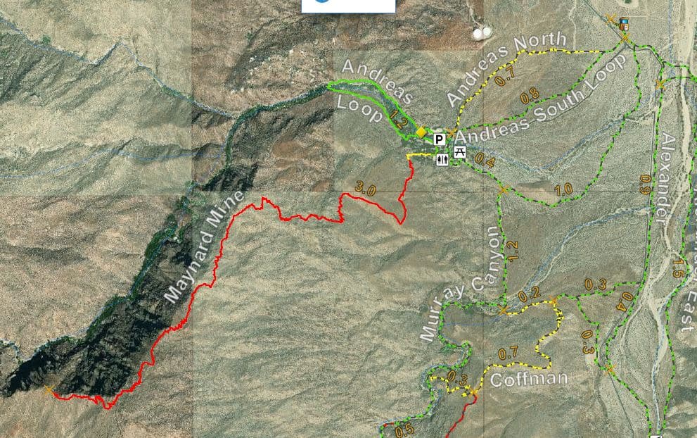 Andreas Canyon Maynard Mine Trail Map