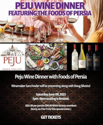 Peju Wine Tasting Persian Dinner Event