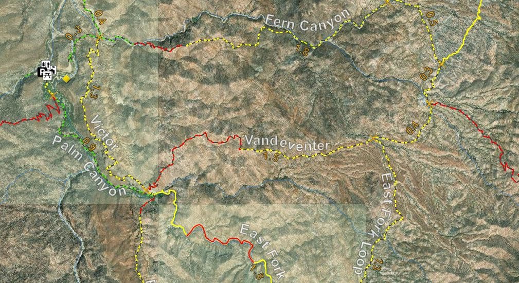 vandeventer Trail Palm Canyon Map