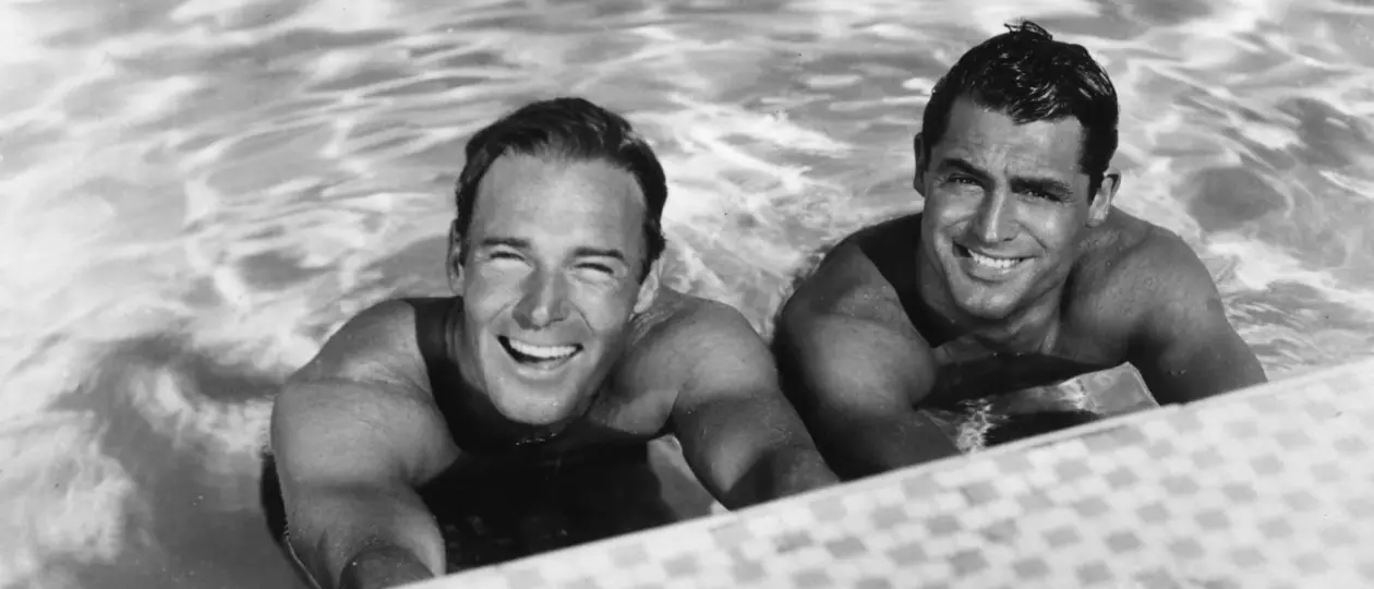 Cary Grant and Randolph Scott in pool