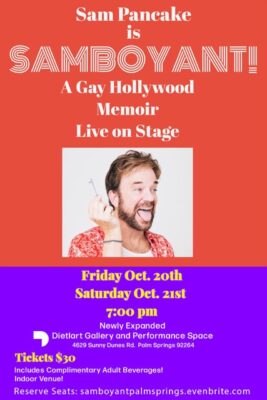 SAMBOYANT! A Gay Hollywood Memoir Live On Stage