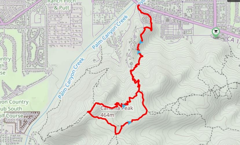 Cahuilla Peak Via Araby Trail Map